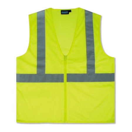 Erb Safety Aware Wear ANSI Class 2 Economy Mesh Vest, - Lime, Size 2XL 61448